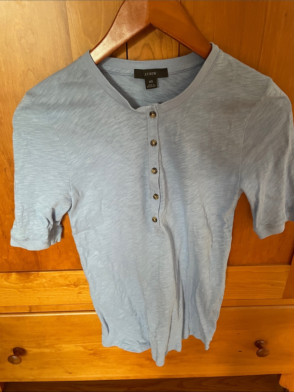 J. Crew Women’s Pale Blue Short-Sleeve Henley